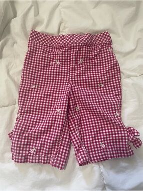 Girls Pink Gingham Casual Bottoms